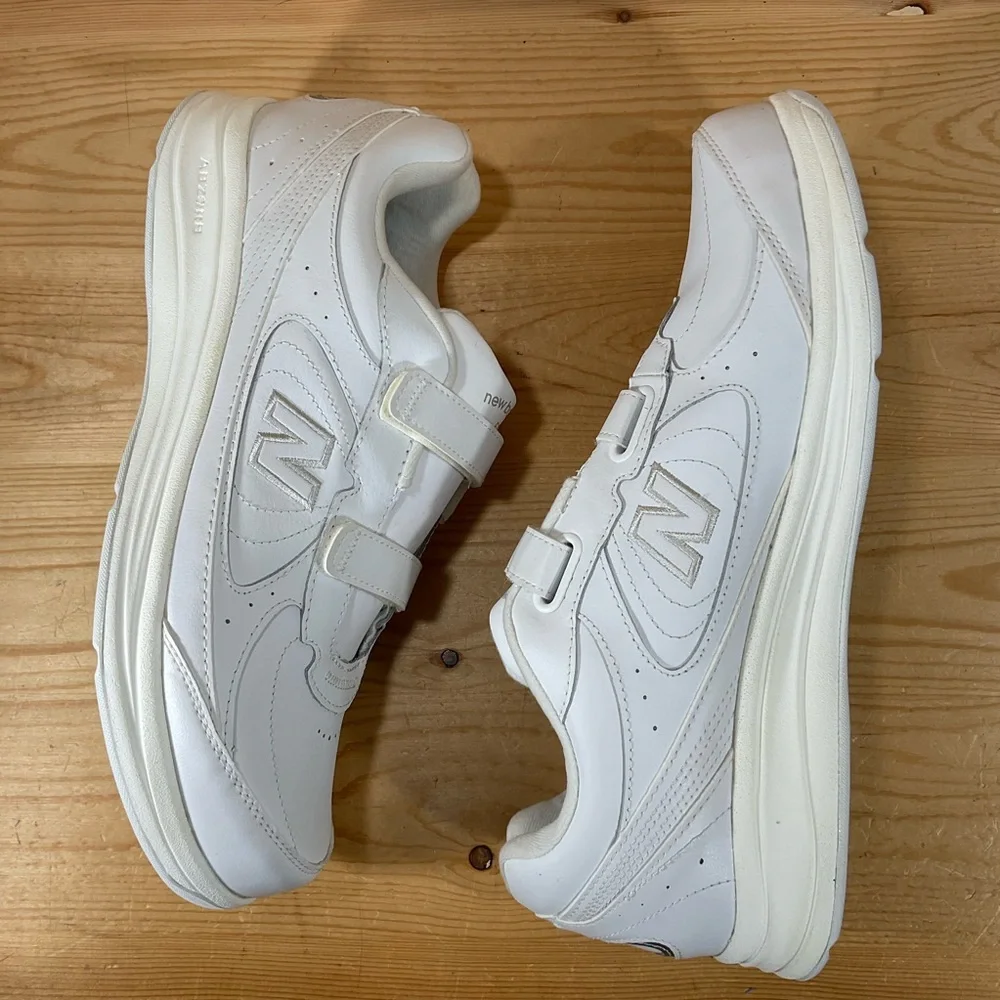 New Balance 577 Hook & Loop Walking Shoes Men's 14 4E X-WIDE White MW577VW
